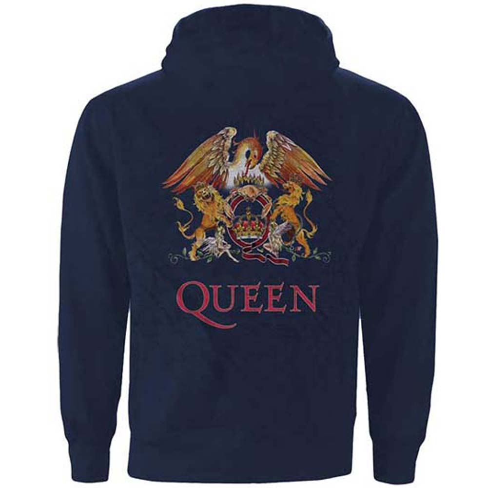 Queen Classic Crest (Back Print) Zippered Hooded Sweatshirt Back