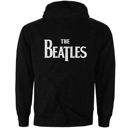 Beatles Drop T Logo (Back Print) Zippered Hooded Sweatshirt Back