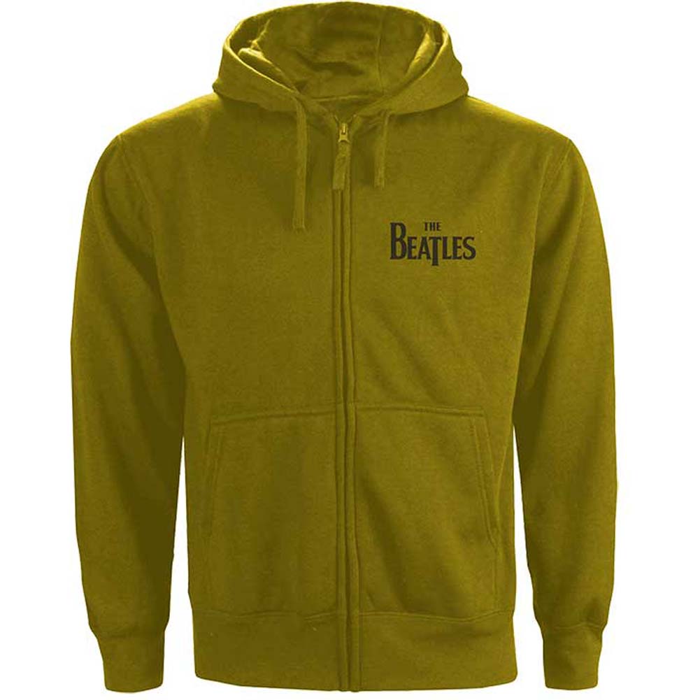 Beatles Drop T Logo (Back Print) Zippered Hooded Sweatshirt Front