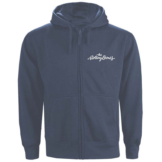 Rolling Stones Classic Tongue (Back Print) Zippered Hooded Sweatshirt Front