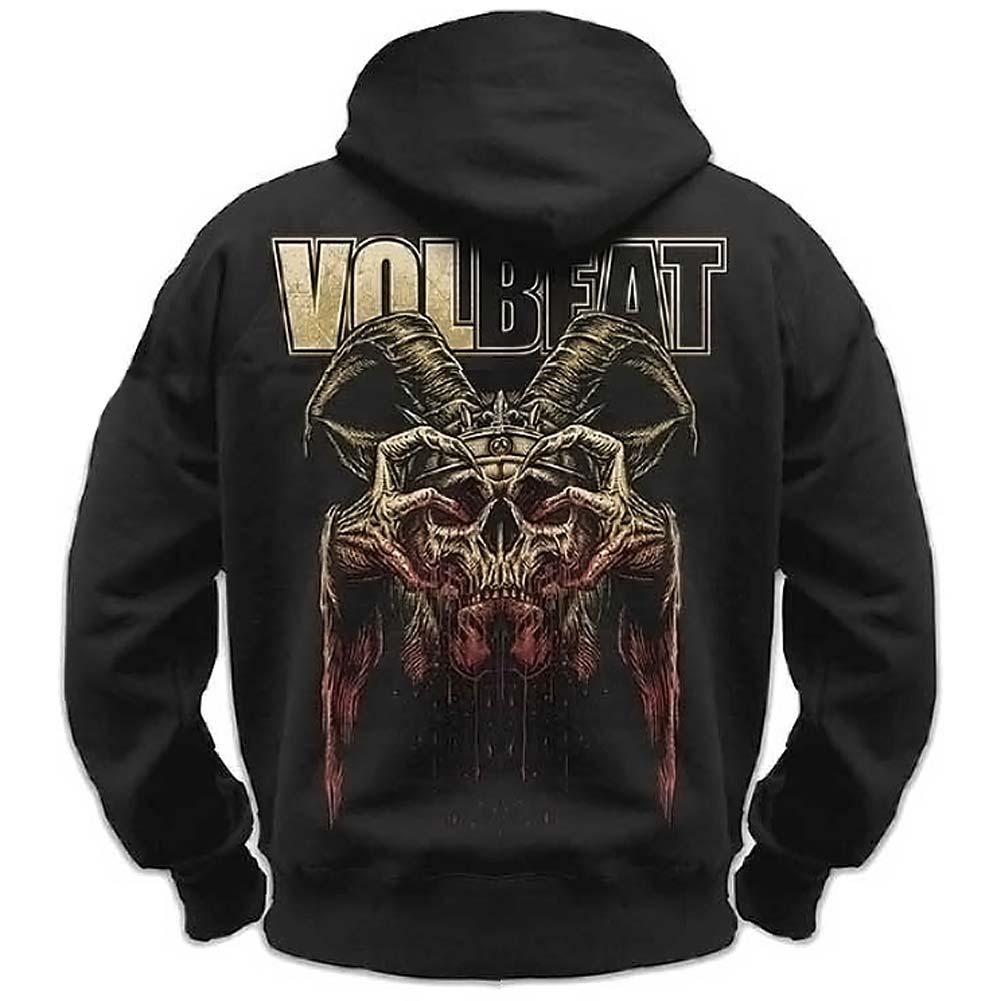 Volbeat Bleeding Crown Skull (Back Print) Hooded Sweatshirt Back