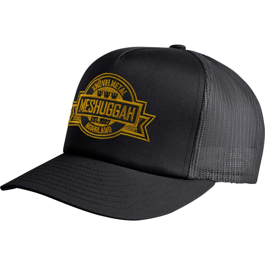 Meshuggah New Era: Embroidered Knovel Metal Seal Snap Back Hat Trucker Cap Front