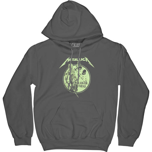 Metallica Justice Neon Charcoal Hoodie Hooded Sweatshirt Front