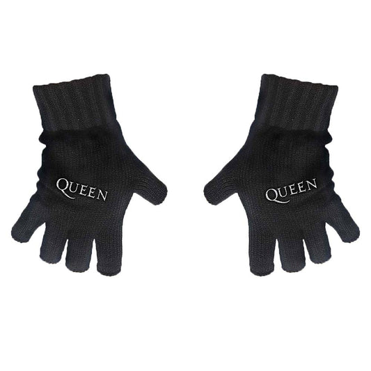 Queen Logo Knit Gloves Front