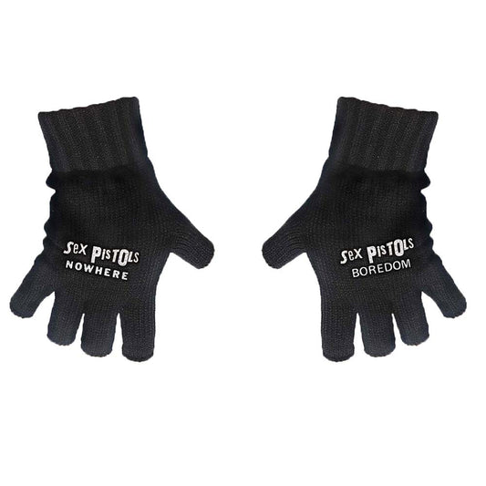Sex Pistols Nowhere & Boredom Knit Gloves Front