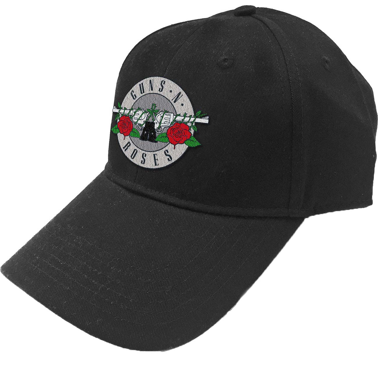Guns N Roses Silver Circle Logo Baseball Cap Front
