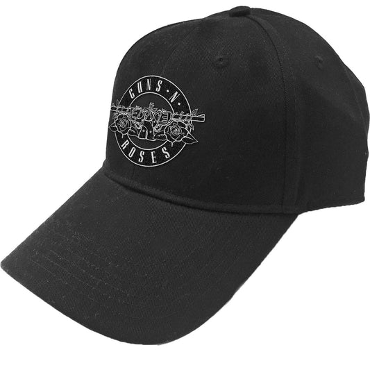 Guns N Roses White Circle Logo Baseball Cap Front