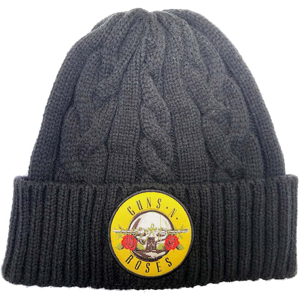 Guns N Roses Circle Logo (Cable Knit) Beanie Front