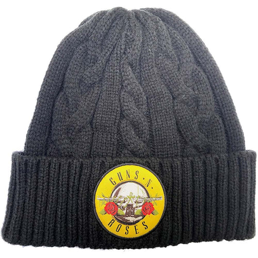 Guns N Roses Circle Logo (Cable Knit) Beanie Front