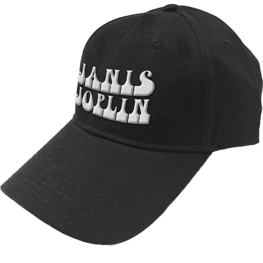 Janis Joplin White Logo Baseball Cap Front