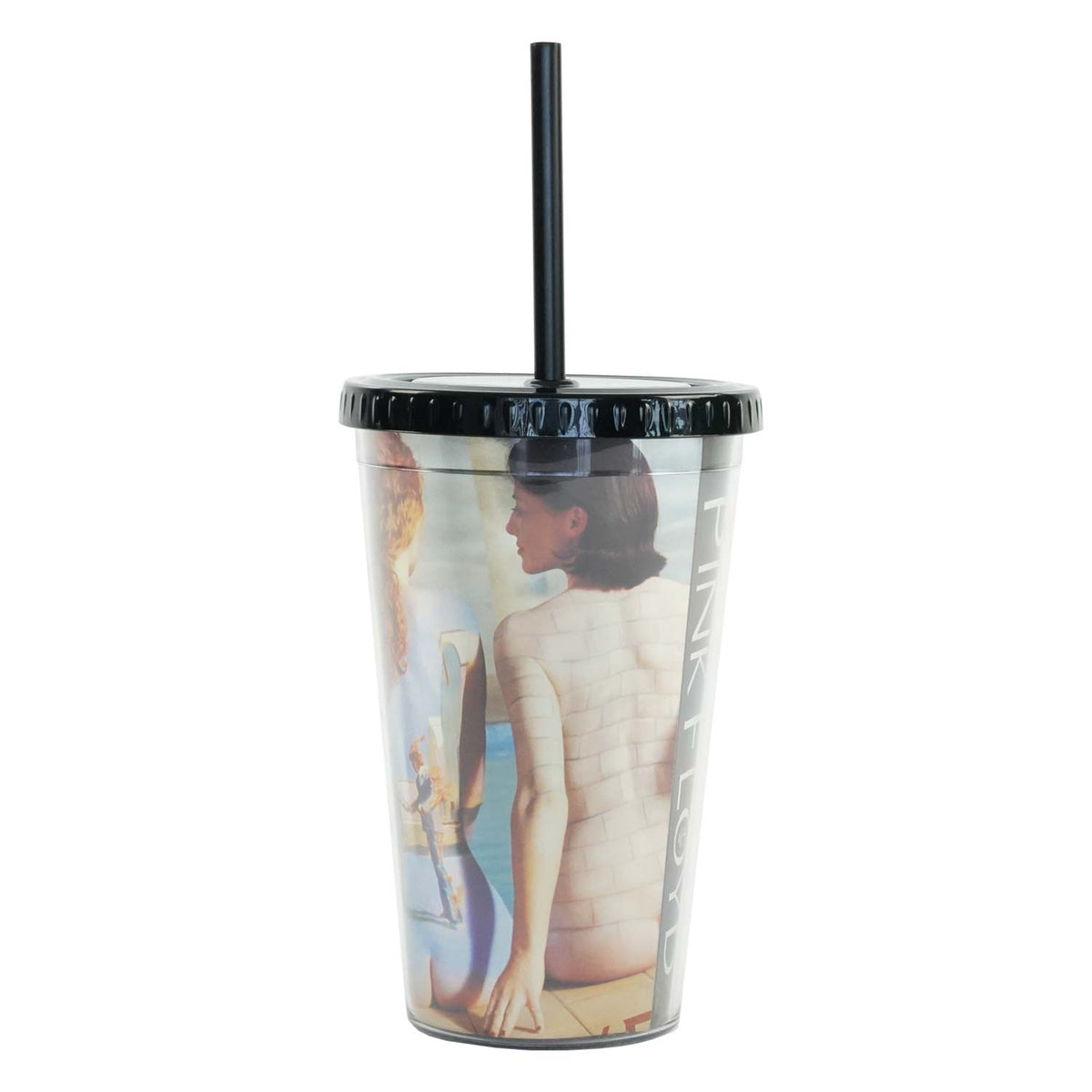 Pink Floyd Back Catalogue 16oz Foil-Printed Carnival Cup w/ Straw & Lid Straw Tumbler Back