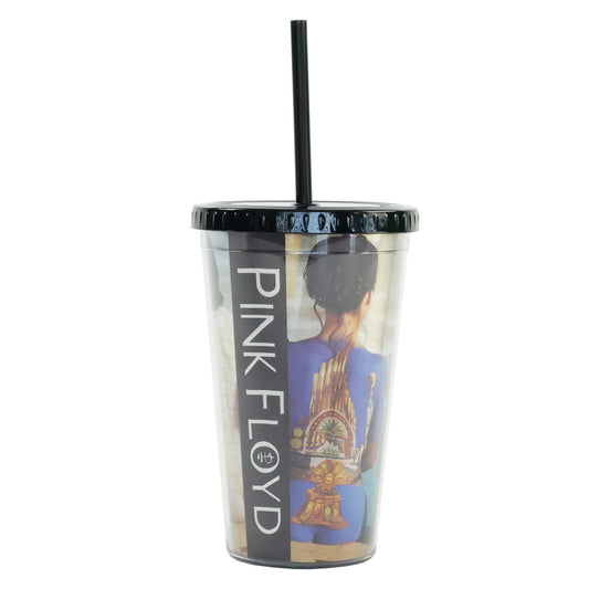Pink Floyd Back Catalogue 16oz Foil-Printed Carnival Cup w/ Straw & Lid Straw Tumbler Front