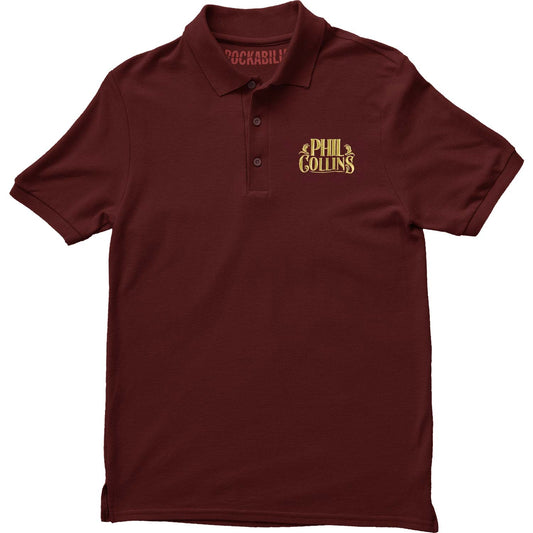 Phil Collins Embroidered Text Lightweight Polo Polo Shirt Front
