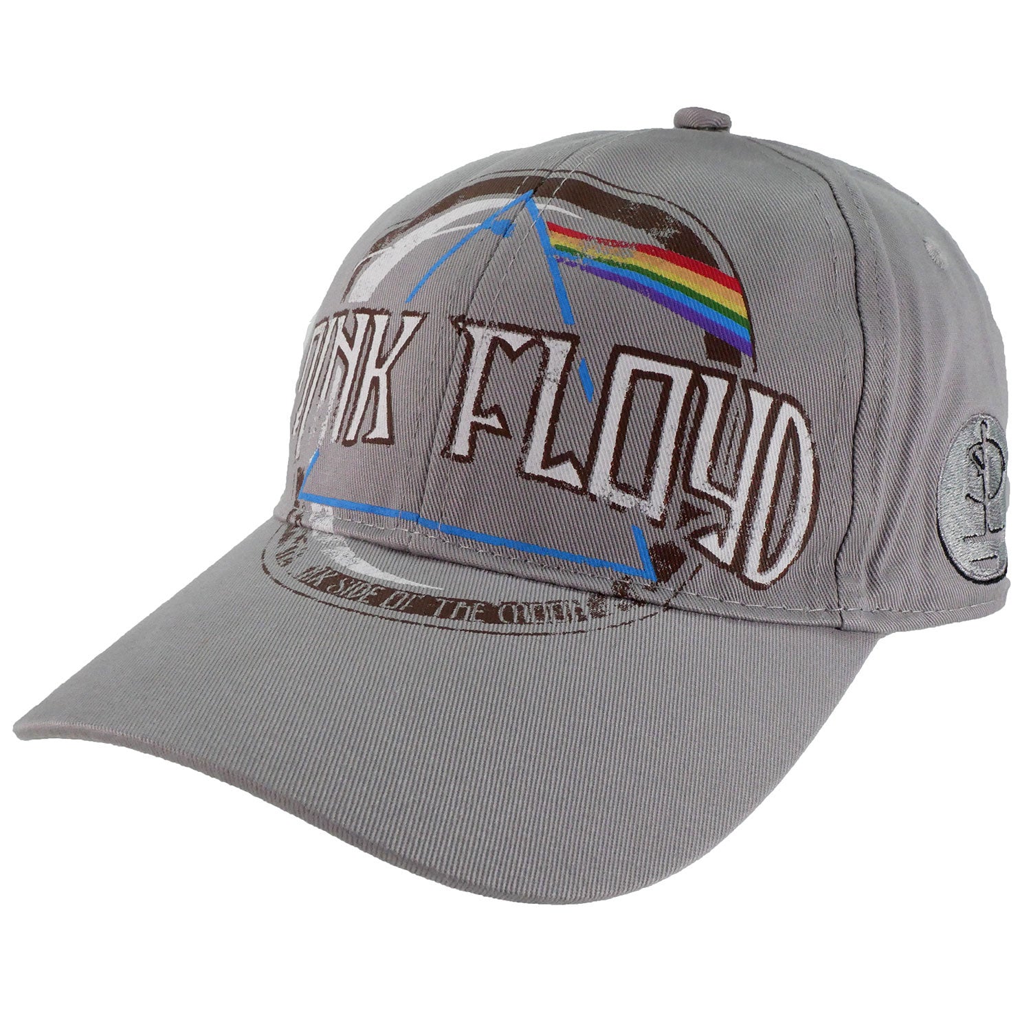 Pink Floyd Dark Side of the Moon Album Distressed (Grey) Baseball Cap Front