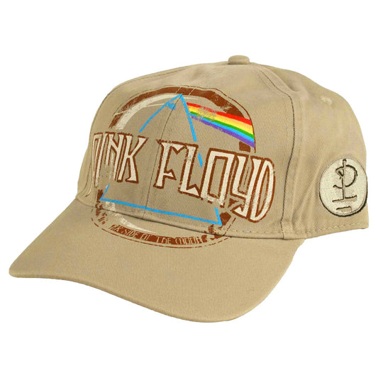Pink Floyd Dark Side of the Moon Album Distressed (Sand) Baseball Cap Front
