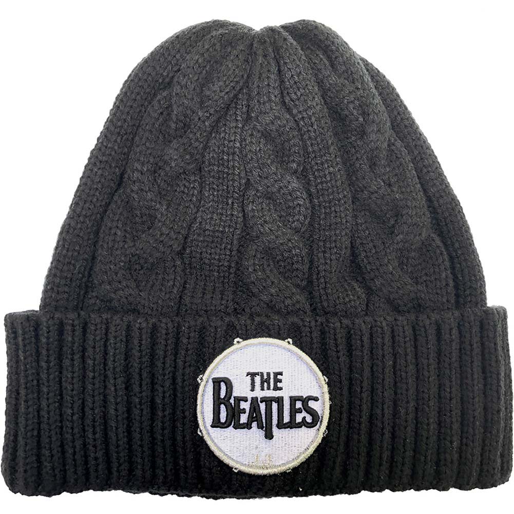 Beatles Drum Logo (Cable Knit) Beanie Front