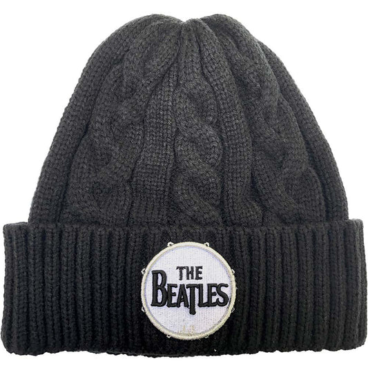 Beatles Drum Logo (Cable Knit) Beanie Front