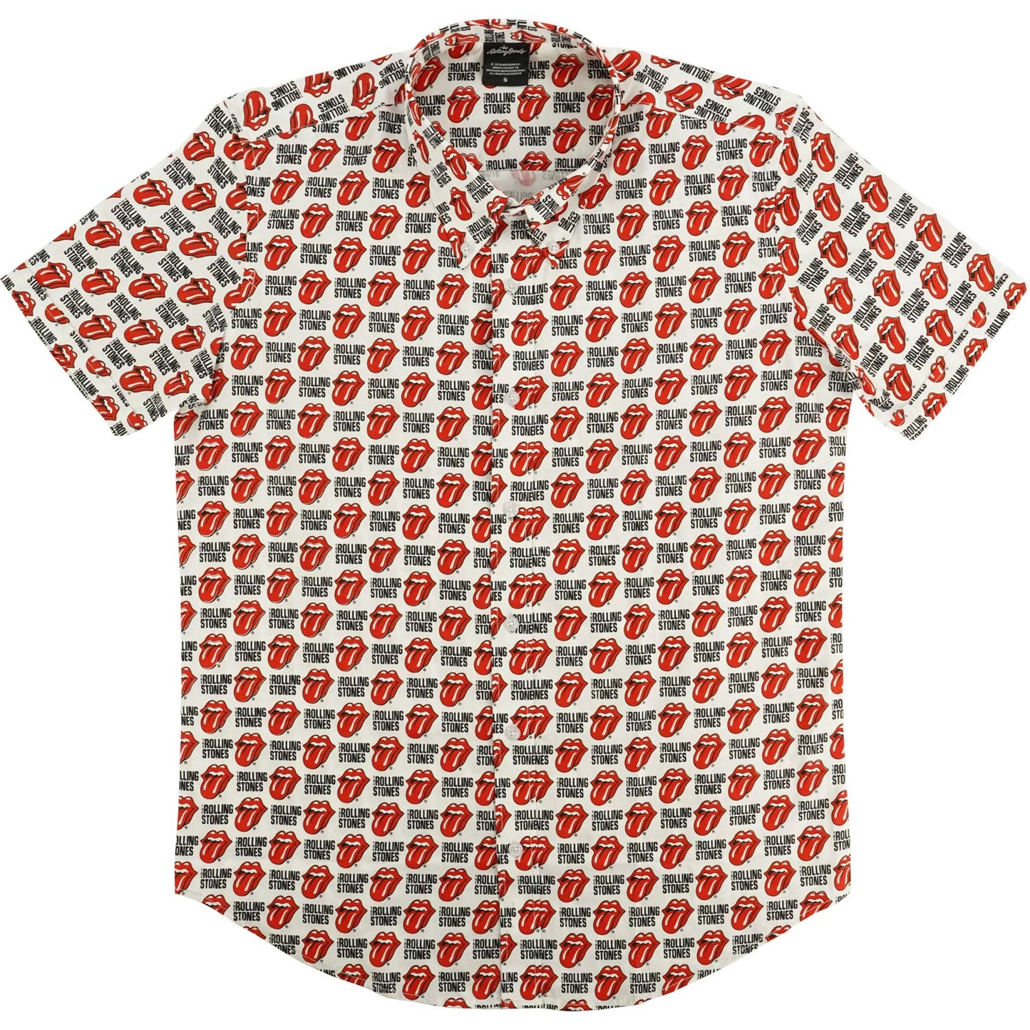 Rolling Stones Tongue and Text Dress Shirt Front