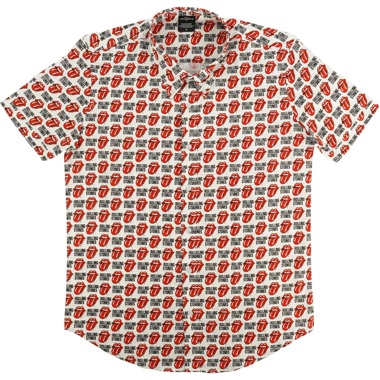Rolling Stones Tongue and Text Dress Shirt Front