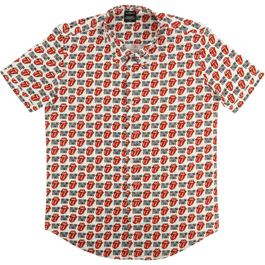 Rolling Stones Tongue and Text Dress Shirt Front