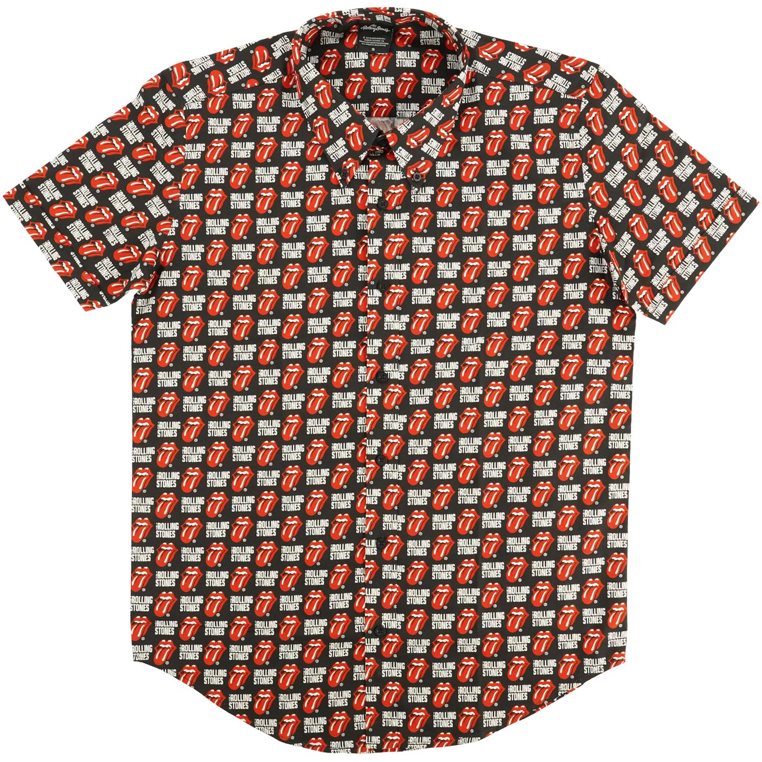 Rolling Stones Tongue and Text Dress Shirt Front