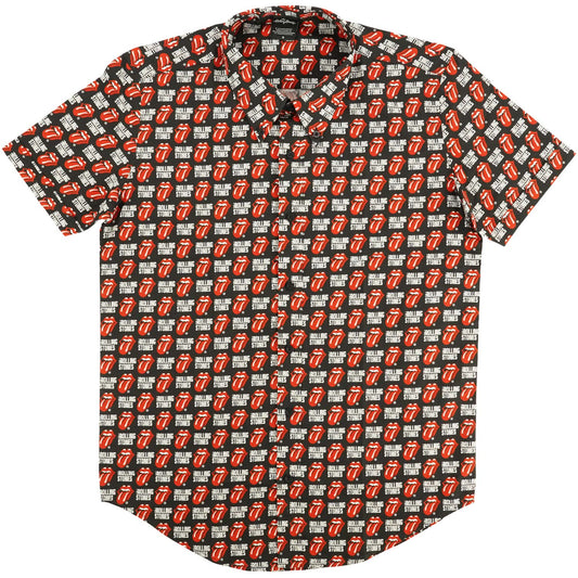 Rolling Stones Tongue and Text Dress Shirt Front