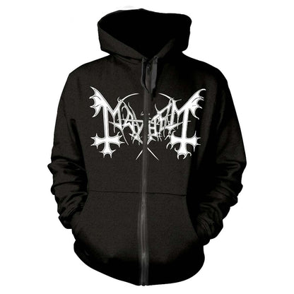 Mayhem De Mysteriis Dom Sathanas Zippered Hooded Sweatshirt Front