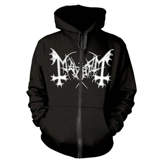 Mayhem De Mysteriis Dom Sathanas Zippered Hooded Sweatshirt Front