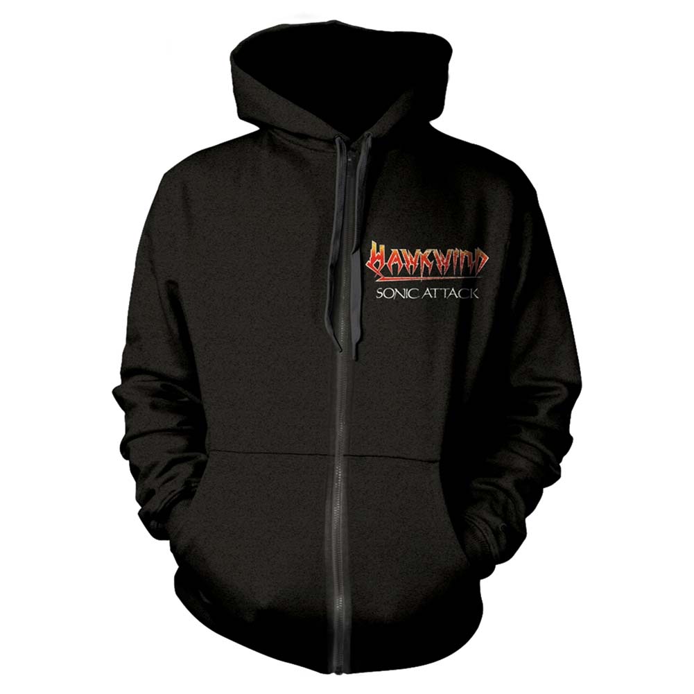 Hawkwind Sonic Attack Zippered Hooded Sweatshirt Front