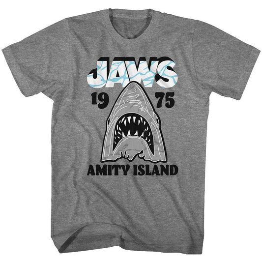Jaws Gray White T-shirt Front