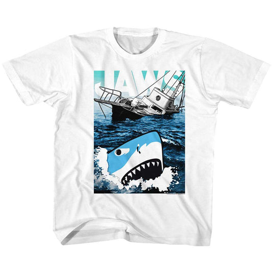 Jaws Cartoon Sharko Youth T-shirt Front