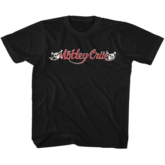 Motley Crue Red & White Logo Kids Childrens T-shirt Front