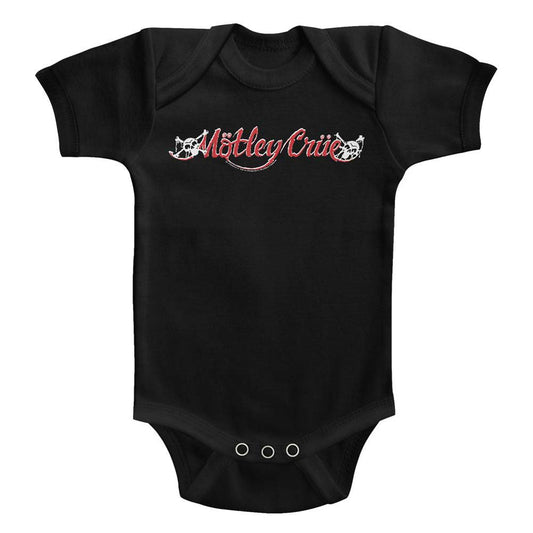 Motley Crue Red & White Logo Kids Bodysuit Front