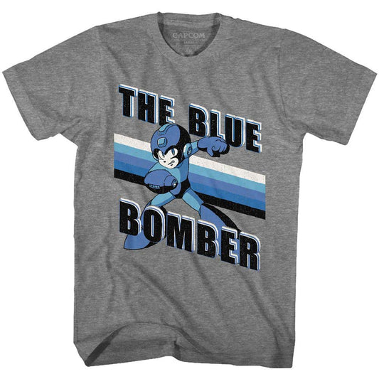Mega Man Blue Bomber Stripes T-shirt Front