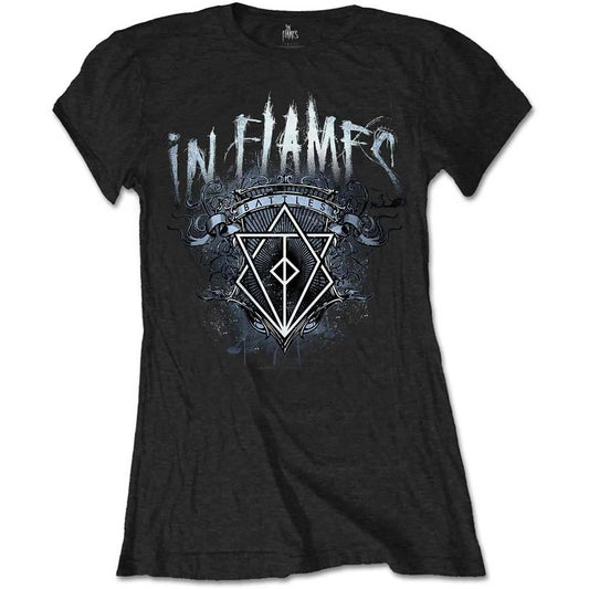 In Flames Battles Crest Ladies Tee Junior Top Front