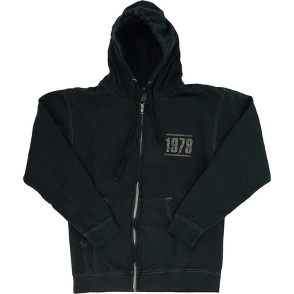 Van Halen EVH 78 Vintage Wash Black Zip Up Hoodie Zippered Hooded Sweatshirt Front