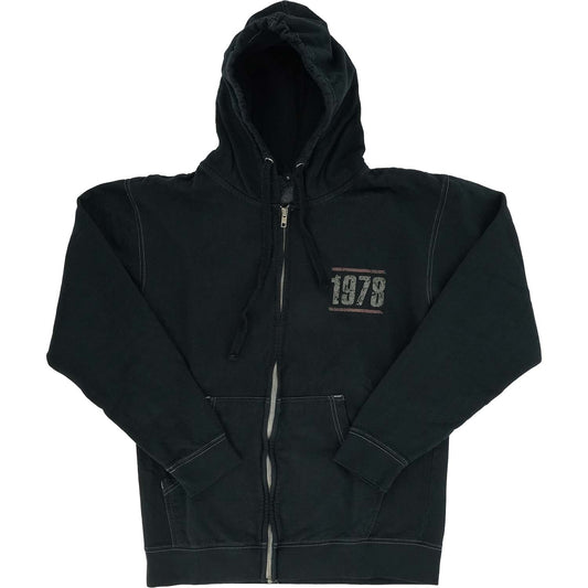 Van Halen EVH 78 Vintage Wash Black Zip Up Hoodie Zippered Hooded Sweatshirt Front