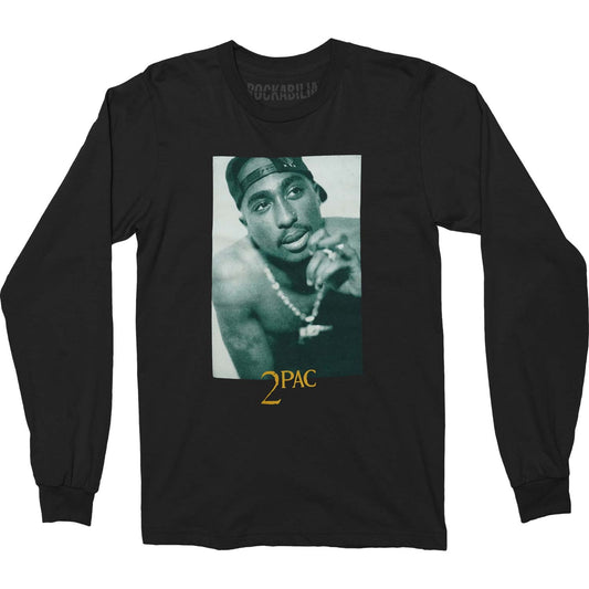 Tupac Halftone Photo LS Tee Long Sleeve Front