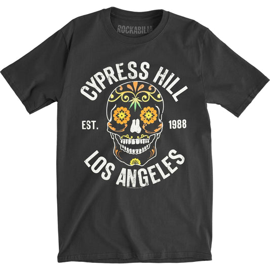 Cypress Hill Floral Skull Vintage T-shirt Front