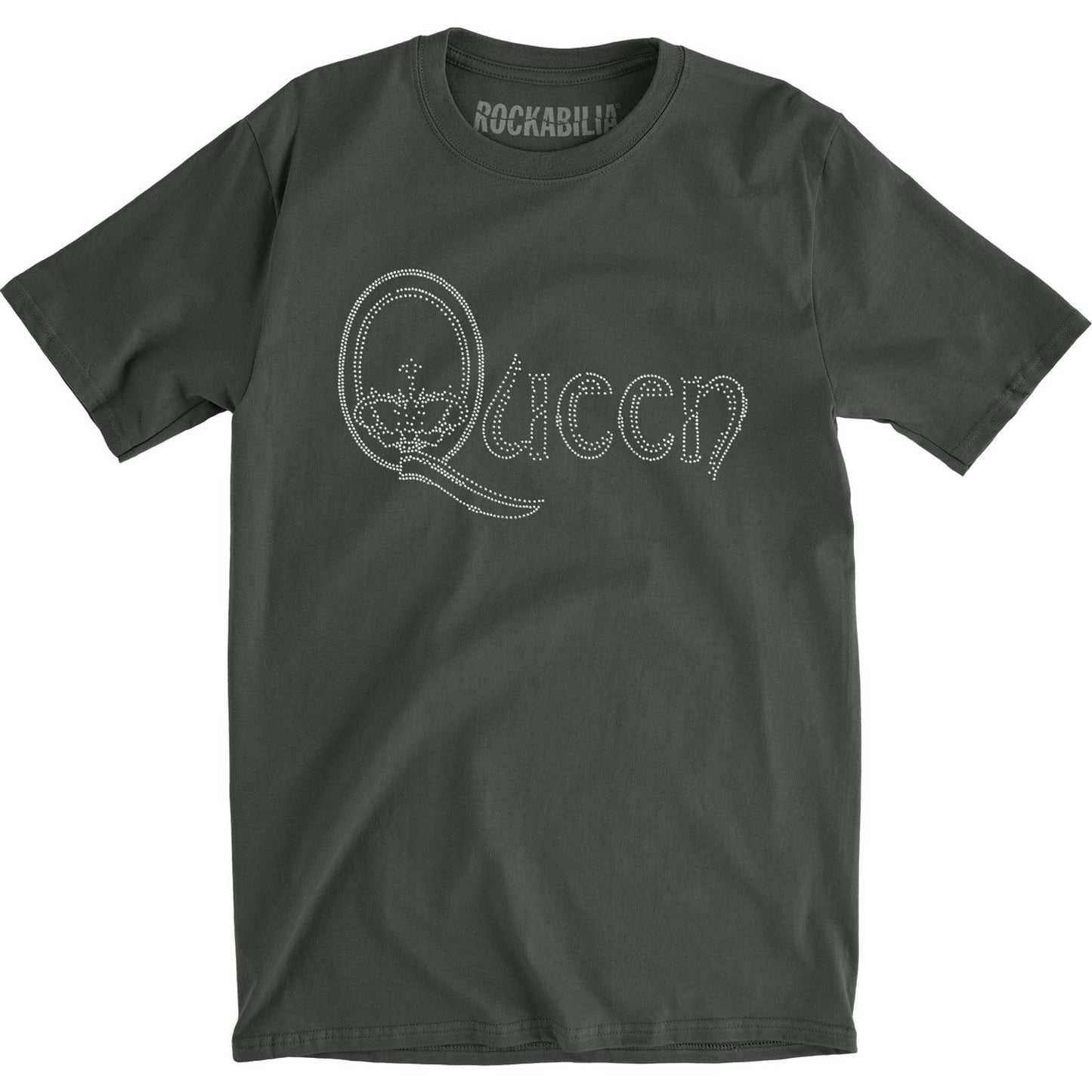 Queen Logo Diamante Vintage T-shirt Front