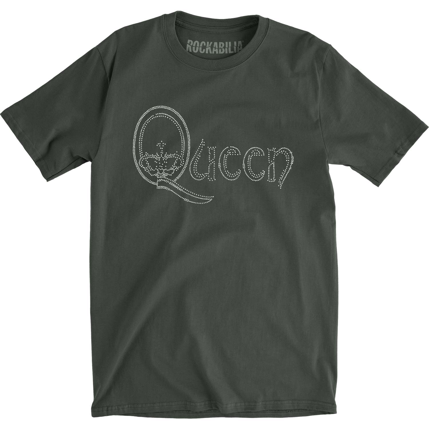 Queen Logo Diamante Vintage T-shirt Front