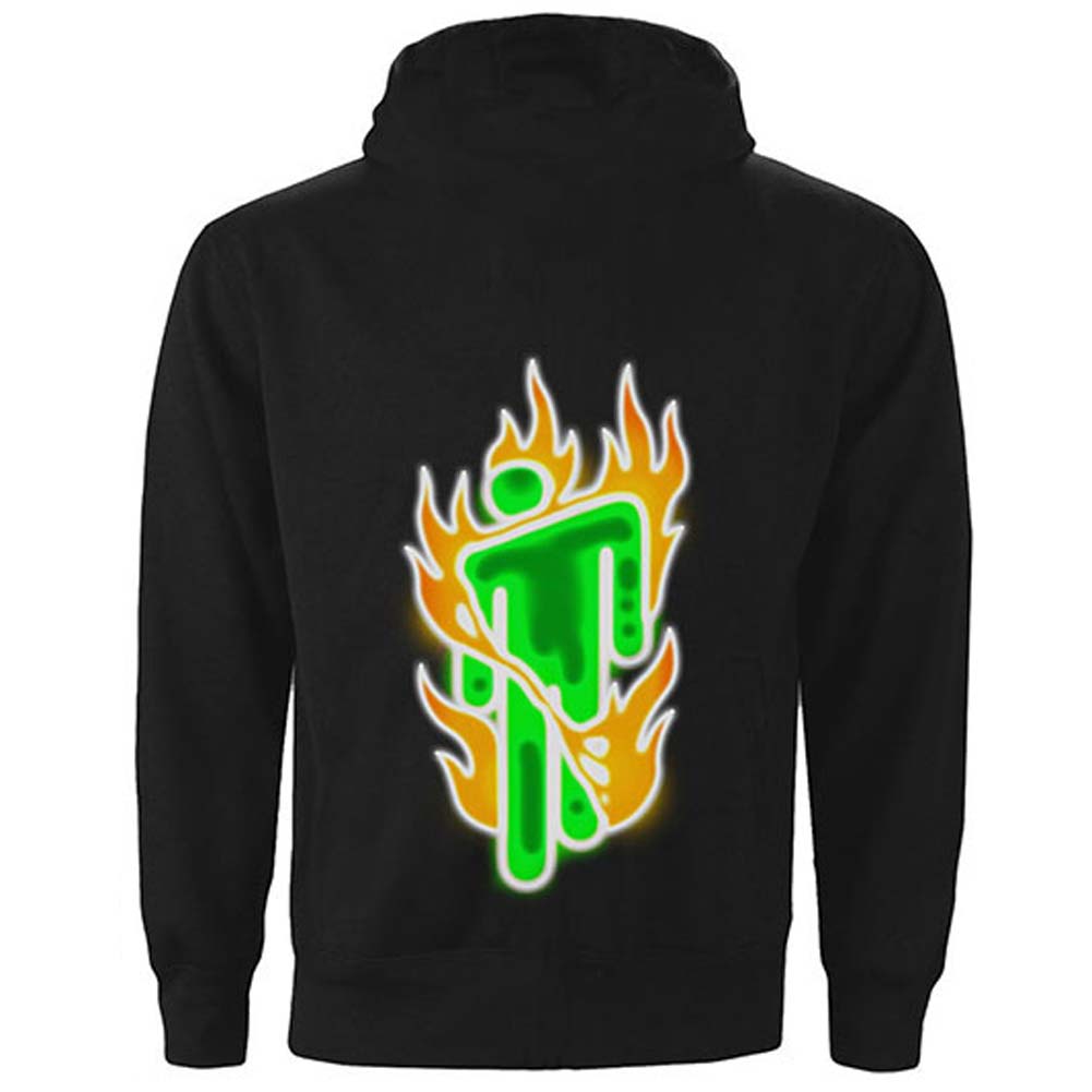Billie Eilish Airbrush Flames Blohsh (Back Print) Hooded Sweatshirt Back