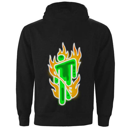 Billie Eilish Airbrush Flames Blohsh (Back Print) Hooded Sweatshirt Back