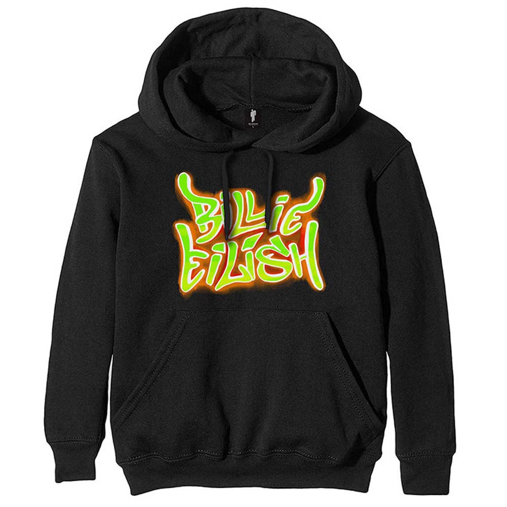 Billie Eilish Airbrush Flames Blohsh (Back Print) Hooded Sweatshirt Front