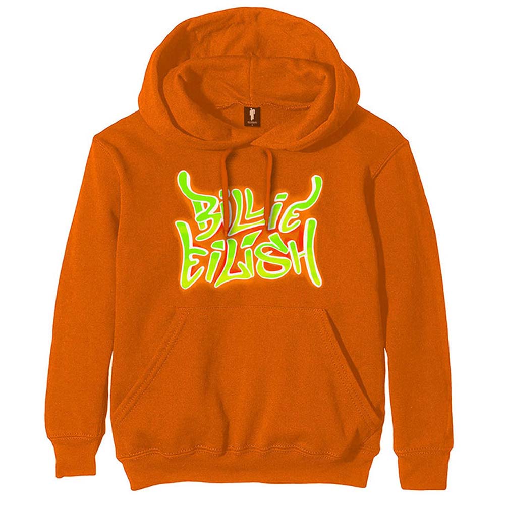 Billie Eilish Airbrush Flames Blohsh (Back Print) Hooded Sweatshirt Front