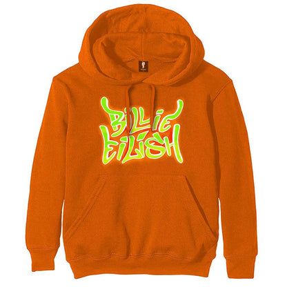 Billie Eilish Airbrush Flames Blohsh (Back Print) Hooded Sweatshirt Front