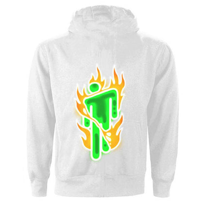 Billie Eilish Airbrush Flames Blohsh (Back Print) Hooded Sweatshirt Back