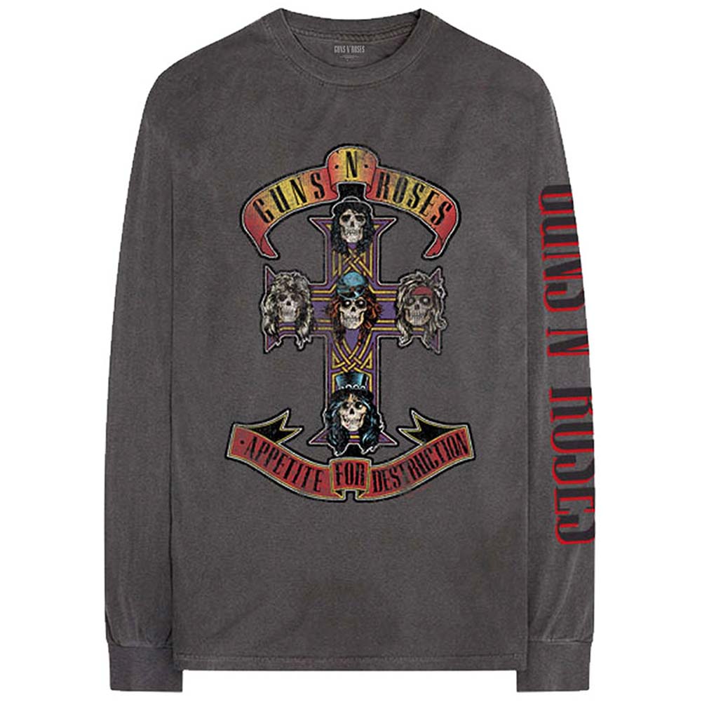 Guns N Roses Appetite Tour (Back & Arm Print) Long Sleeve Front