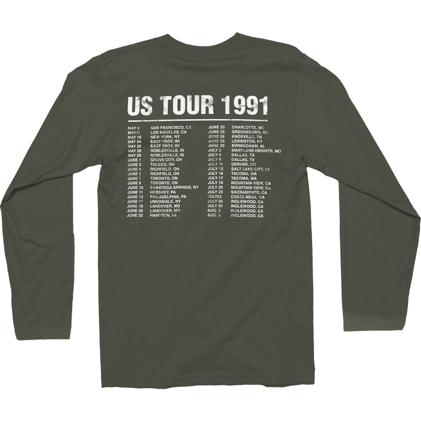 Guns N Roses Hollywood Tour (Back & Arm Print) Long Sleeve Back