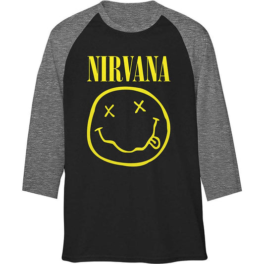 Nirvana Yellow Smiley Baseball Jersey Front